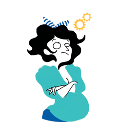 Illustration d'une future maman qui s'interroge Illustration d'une future maman qui s'interroge