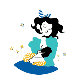 Illustration d'une jeune maman qui allaite son bébé Illustration d'une jeune maman qui allaite son bébé